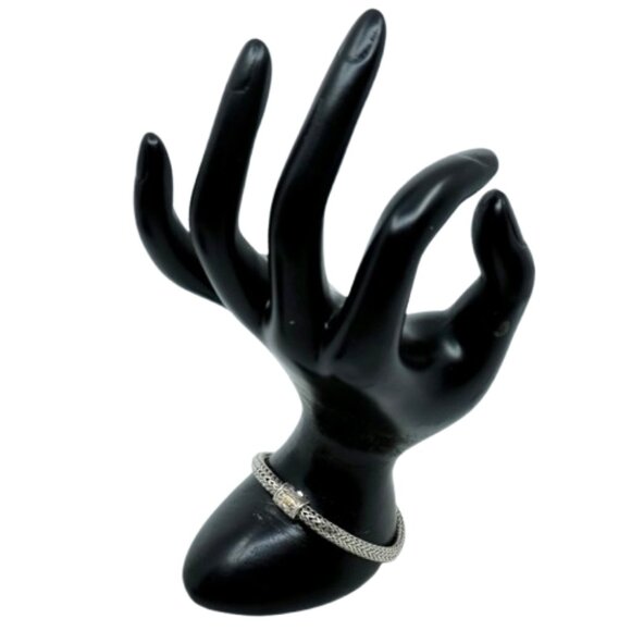 JOHN HARDY~CLASSIC CHAIN BRACELET~DIAMOND STERLING SILVER 18K YELLOW GOLD - Picture 5 of 6